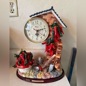 La Cardi Collection kmc pendulum Resin Mantle clock chile pepper battery mcm 80s